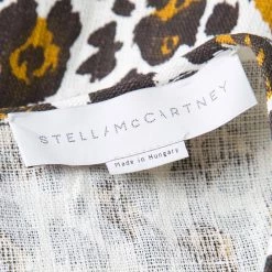 Stella McCartney Cream Animal Print Linen Short Sleeve Oversized Blouse M For Women -Stella McCartney Sales luxury women stella mccartney used clothes p139303 0005