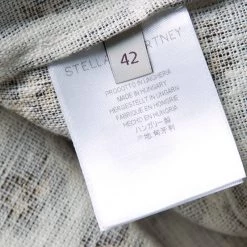 Stella McCartney Cream Animal Print Linen Short Sleeve Oversized Blouse M For Women -Stella McCartney Sales luxury women stella mccartney used clothes p139303 0006