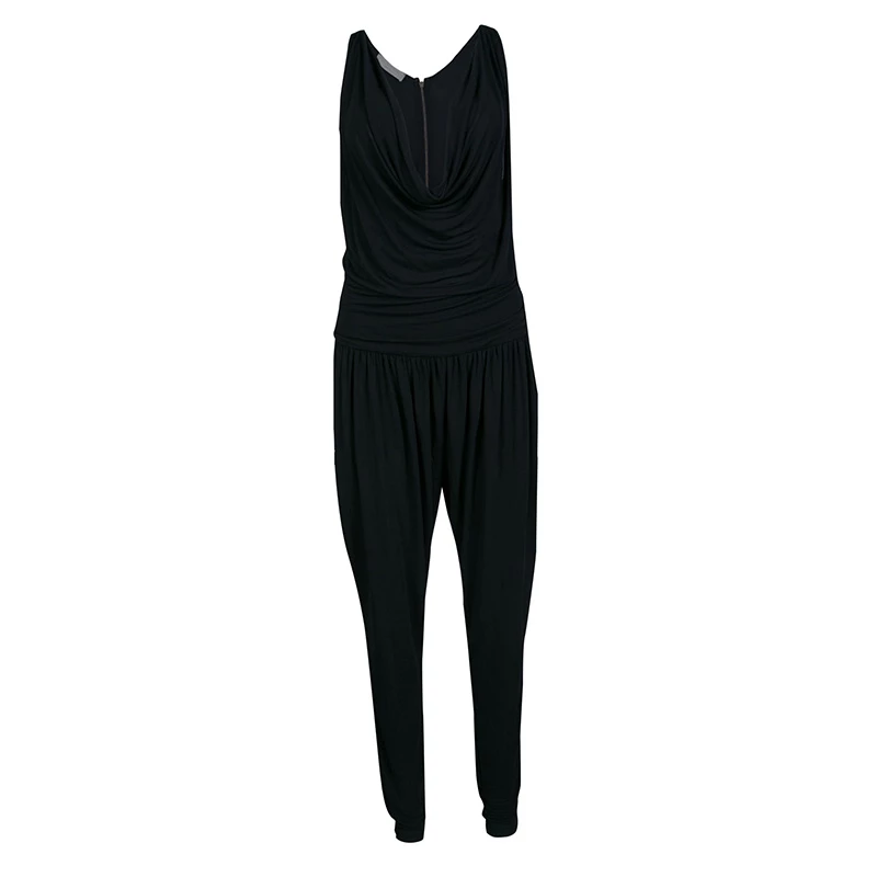 Stella McCartney Black Draped Racer Back Detail Jumpsuit S For Women 3 Stella McCartney Black Draped Racer Back Detail Jumpsuit S For Women