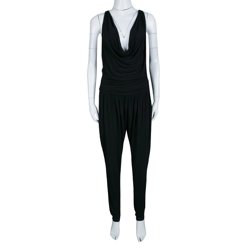 Stella McCartney Black Draped Racer Back Detail Jumpsuit S For Women 4 Stella McCartney Black Draped Racer Back Detail Jumpsuit S For Women - Image 2