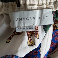 Stella McCartney Cream Wild Cat Printed Silk Elasticized Waist Christine Pants S For Women -Stella McCartney Sales luxury women stella mccartney used clothes p145097 005