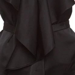 Stella McCartney Black Satin Ruffled Neck Waist Tie Detail Sleeveless Top S For Women -Stella McCartney Sales luxury women stella mccartney used clothes p147168 0004