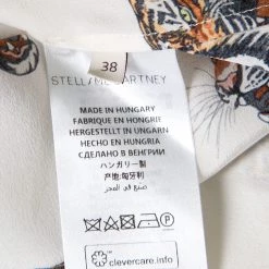 Stella McCartney Off White Tiger Face Print Silk Blouse S For Women -Stella McCartney Sales luxury women stella mccartney used clothes p148698 006