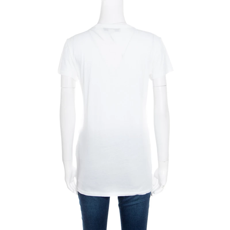 Stella McCartney White Leopard Head Printed Cotton T-Shirt M For Women 5 Stella McCartney White Leopard Head Printed Cotton T-Shirt M For Women - Image 3