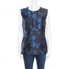 Stella McCartney Black And Blue Floral Jacquard Sleeveless Peplum Top M For Women -Stella McCartney Sales luxury women stella mccartney used clothes p164652 005