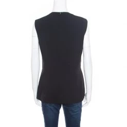 Stella McCartney Black And Blue Floral Jacquard Sleeveless Peplum Top M For Women -Stella McCartney Sales luxury women stella mccartney used clothes p164652 006