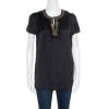 Stella McCartney Black Silk Satin Sequin Embellished Neck Tie Detail Top M For Women -Stella McCartney Sales luxury women stella mccartney used clothes p166413 003