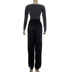 Stella McCartney Black Palazzo Slit Silk Pants S For Women -Stella McCartney Sales luxury women stella mccartney used clothes p16668 003