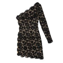 Stella McCartney Black One Shoulder Lace Dress S For Women