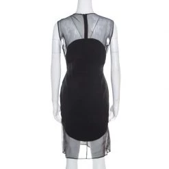 Stella McCartney Black Sheer Silk Paneled Sleeveless Sheath Dress M For Women 11 Stella McCartney Black Sheer Silk Paneled Sleeveless Sheath Dress M For Women -Stella McCartney Sales luxury women stella mccartney used clothes p169023 001