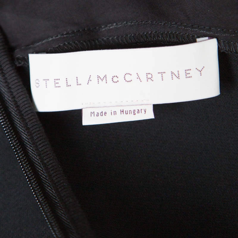 Stella McCartney Black Sheer Silk Paneled Sleeveless Sheath Dress M For Women 8 Stella McCartney Black Sheer Silk Paneled Sleeveless Sheath Dress M For Women - Image 6