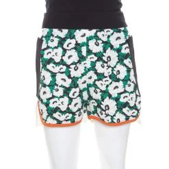 Stella McCartney Multicolor Floral Printed Stretch Knit Kristelle Shorts S For Women