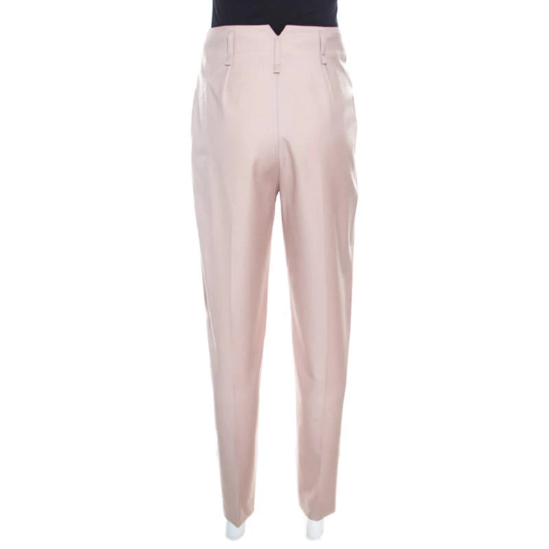 Stella McCartney Beige Wool Pleat Detail High Waist Pants S For Women 5 Stella McCartney Beige Wool Pleat Detail High Waist Pants S For Women - Image 3