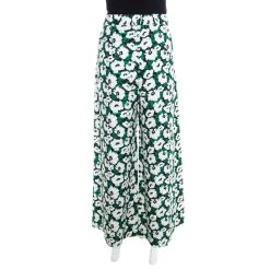 Stella McCartney Black Floral Printed Wide Leg Maude Pants M For Women -Stella McCartney Sales luxury women stella mccartney used clothes p171491 003