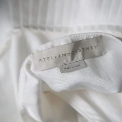 Stella McCartney White Cotton Pleated Mesh Hem Detail Midi Skirt M For Women -Stella McCartney Sales luxury women stella mccartney used clothes p171515 003