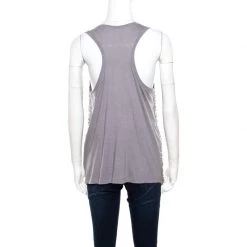 Stella McCartney Grey Silk Cotton Sequin Embellished Tank Top S For Women 10 Stella McCartney Grey Silk Cotton Sequin Embellished Tank Top S For Women -Stella McCartney Sales luxury women stella mccartney used clothes p171894 006