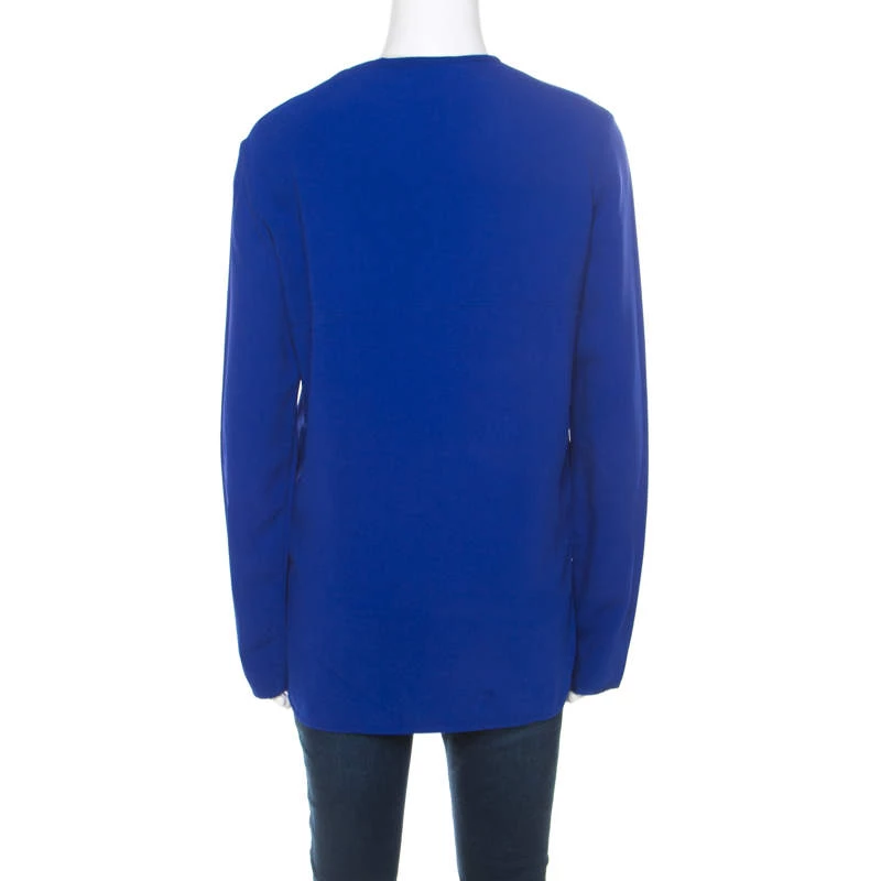 Stella McCartney Blue Crepe Zip Detail Arlesa Blouse S For Women 5 Stella McCartney Blue Crepe Zip Detail Arlesa Blouse S For Women - Image 3