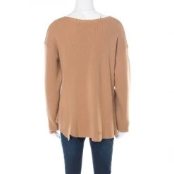 Stella McCartney Toffee Brown Ribbed Knit Wool Handkerchief Hem Sweater M For Women -Stella McCartney Sales luxury women stella mccartney used clothes p177066 004