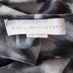 Stella McCartney Grey Peony Animal Print Silk Pleated Sleeve Boxy Blouse M For Women -Stella McCartney Sales luxury women stella mccartney used clothes p182087 005