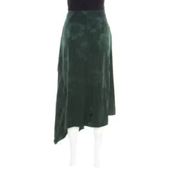 Stella McCartney Green Magnolia Pattern Jacquard Asymmetric Cecilia Skirt M For Women -Stella McCartney Sales luxury women stella mccartney used clothes p183183 001