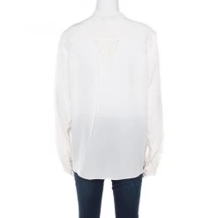 Stella McCartney Cream Silk Crepe Estelle Long Sleeve Blouse M For Women -Stella McCartney Sales luxury women stella mccartney used clothes p185470 003