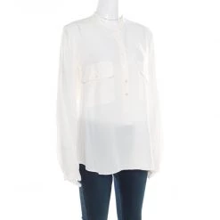 Stella McCartney Cream Silk Crepe Estelle Long Sleeve Blouse M For Women -Stella McCartney Sales luxury women stella mccartney used clothes p185470 005