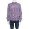 Stella McCartney Multicolor Speech Balloon Printed Silk Shirt XS For Women