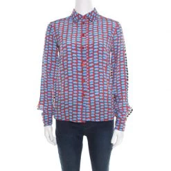 Stella McCartney Multicolor Speech Balloon Printed Silk Shirt XS For Women