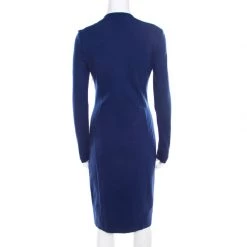 Stella McCartney Cobalt Blue Embossed Jacquard Front Panel Detail Long Sleeve Dress M For Women -Stella McCartney Sales luxury women stella mccartney used clothes p194072 001