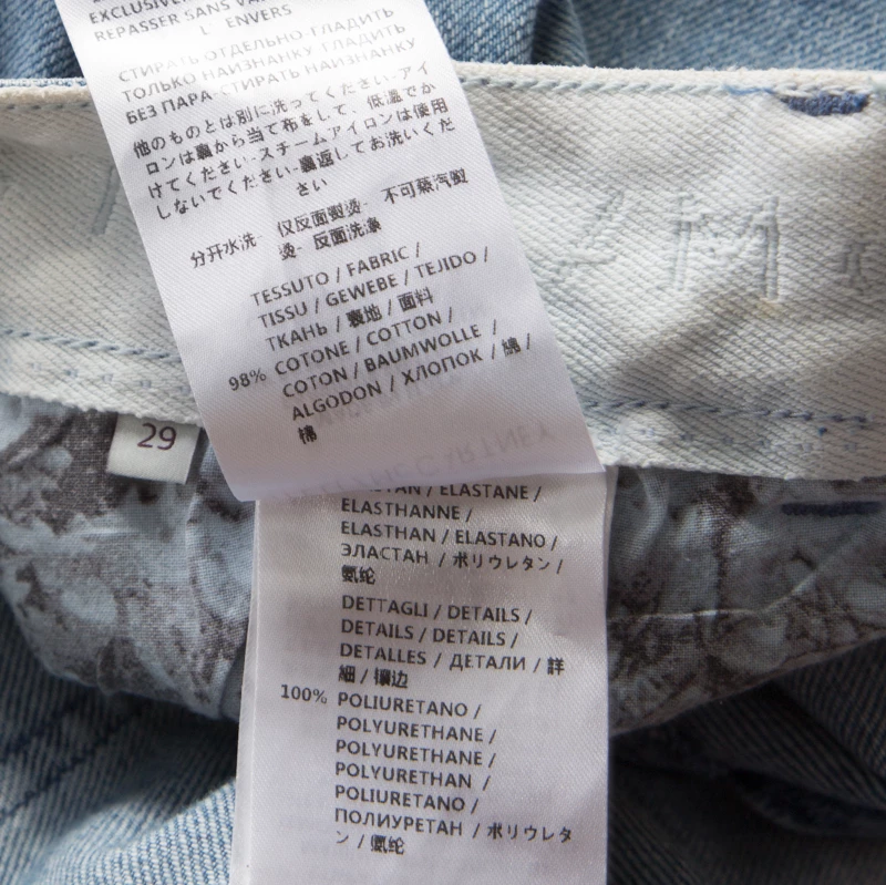 Stella McCartney Indigo Wild Cat Foil Printed Denim Skinny Ankle Jeans M For Women 8 Stella McCartney Indigo Wild Cat Foil Printed Denim Skinny Ankle Jeans M For Women - Image 6