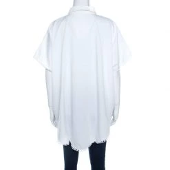 Stella McCartney White Eyelet Embroidered Oversized Box Shirt L For Women -Stella McCartney Sales luxury women stella mccartney used clothes p206489 004