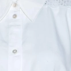 Stella McCartney White Eyelet Embroidered Oversized Box Shirt L For Women -Stella McCartney Sales luxury women stella mccartney used clothes p206489 008