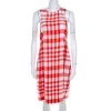 Stella McCartney Chilli Red Checked Sleeveless Benedicte Shift Dress S For Women