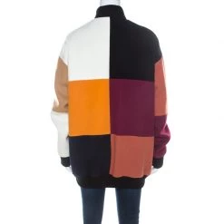 Stella McCartney Colorblock Melton Wool Blend Applique Detail Sabine Varsity Jacket S For Women -Stella McCartney Sales luxury women stella mccartney used clothes p219467 014