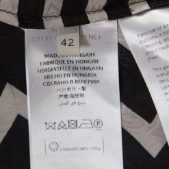 Stella McCartney Black & White Chevron & Stripes Printed Silk Moire Shirt M For Women -Stella McCartney Sales luxury women stella mccartney used clothes p221614 002