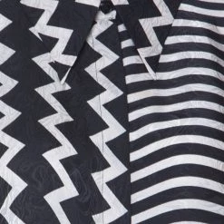 Stella McCartney Black & White Chevron & Stripes Printed Silk Moire Shirt M For Women -Stella McCartney Sales luxury women stella mccartney used clothes p221614 004