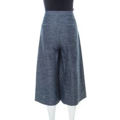 Stella McCartney Marled Blue Pleated Oliver Bouclé Culottes XS For Women -Stella McCartney Sales luxury women stella mccartney used clothes p229925 002