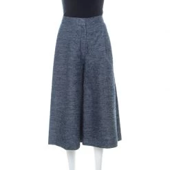 Stella McCartney Marled Blue Pleated Oliver Bouclé Culottes XS For Women