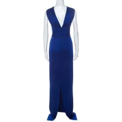 Stella McCartney Blue Stretch Cross Over Bodice Bodycon Maxi Dress M For Women -Stella McCartney Sales luxury women stella mccartney used clothes p236165 003