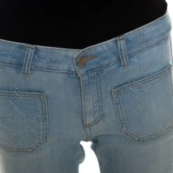 Stella McCartney Light Blue Denim Star Detail Flared Jeans S For Women -Stella McCartney Sales luxury women stella mccartney used clothes p238710 007