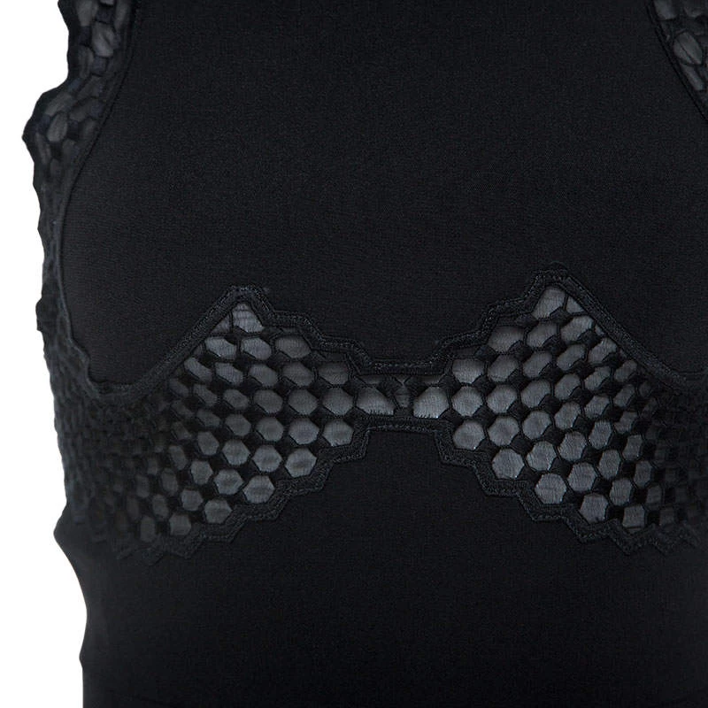 Stella McCartney Black Crepe Lace Insert Sleeveless Maxi Dress XS For Women 6 Stella McCartney Black Crepe Lace Insert Sleeveless Maxi Dress XS For Women - Image 4