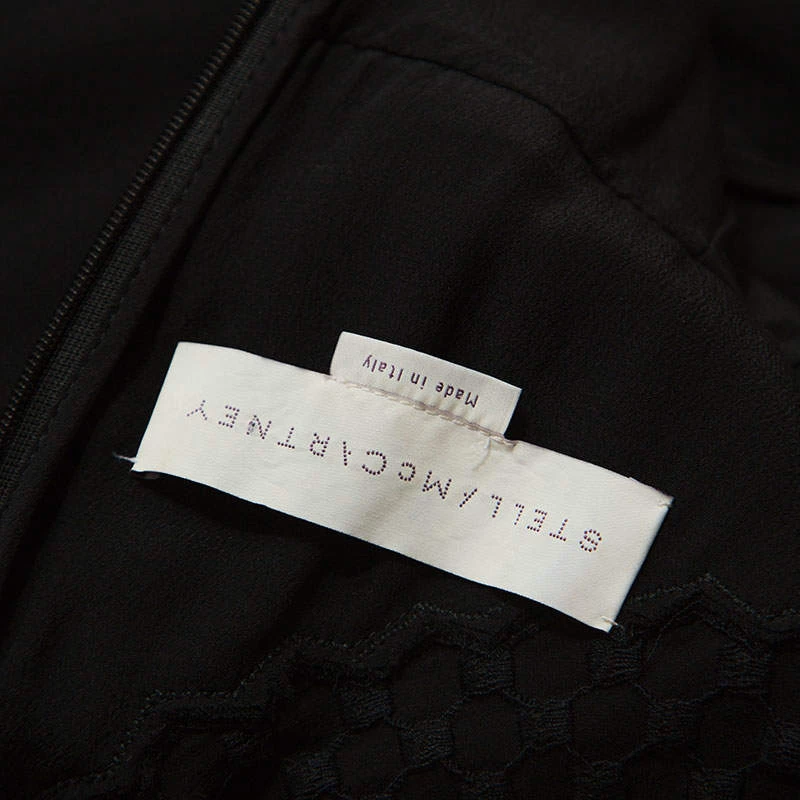 Stella McCartney Black Crepe Lace Insert Sleeveless Maxi Dress XS For Women 7 Stella McCartney Black Crepe Lace Insert Sleeveless Maxi Dress XS For Women - Image 5