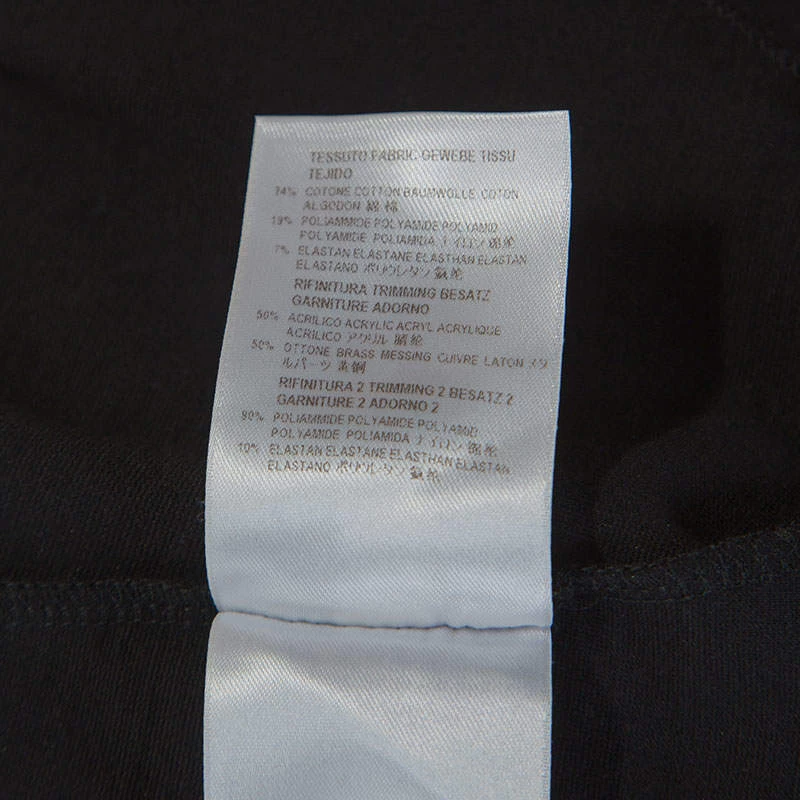 Stella McCartney Black Jersey Mesh Insert Embellished Collar Dress S For Women 8 Stella McCartney Black Jersey Mesh Insert Embellished Collar Dress S For Women - Image 6