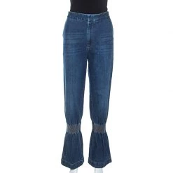Stella McCartney Blue Denim Shirred Detail April Jeans M For Women