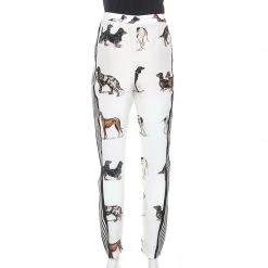 Stella McCartney White Striped Dog Print Silk Christine Pants S For Women 10 Stella McCartney White Striped Dog Print Silk Christine Pants S For Women -Stella McCartney Sales luxury women stella mccartney used clothes p253167 004