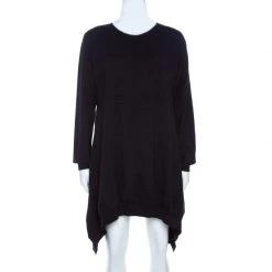 Stella McCartney Navy Blue Wool Blend Handkerchief Hem Sweater Dress M For Women