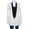 Stella McCartney Ivory Wool Contrast Lapel Detail Tuxedo Jacket M For Women -Stella McCartney Sales luxury women stella mccartney used clothes p261690 001