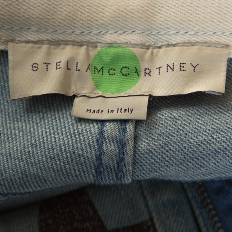 Stella McCartney Blue Star Print Faded Denim Boyfriend Jeans S For Women 7 Stella McCartney Blue Star Print Faded Denim Boyfriend Jeans S For Women - Image 5