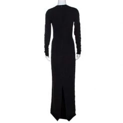 Stella McCartney Black Crepe Lace Trim Maxi Dress S For Women -Stella McCartney Sales luxury women stella mccartney used clothes p267744 001