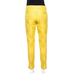 Stella McCartney Yellow Cotton Jacquard Tapered Pants M For Women -Stella McCartney Sales luxury women stella mccartney used clothes p270724 001